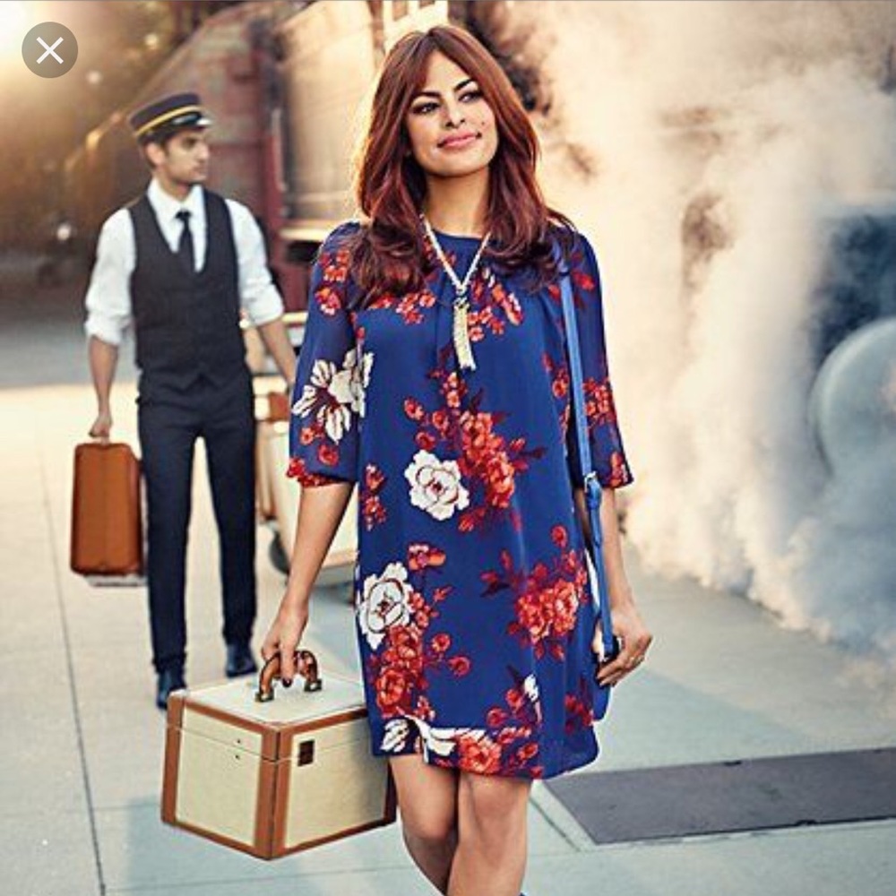 Eva Mendes Floral Dress